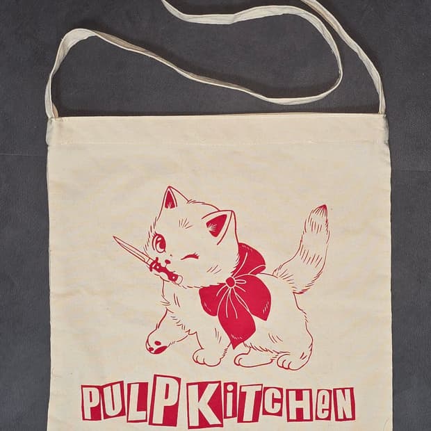PULP KITCHEN 고양이 프린트 에코백