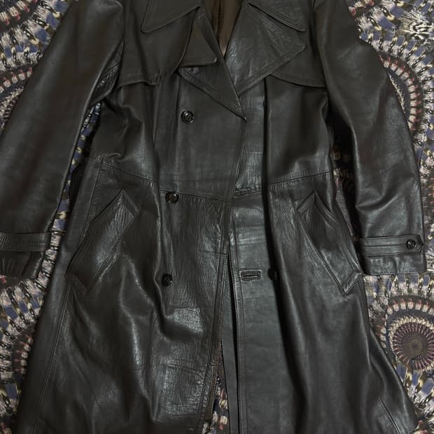 70s 가죽 트렌치 코트