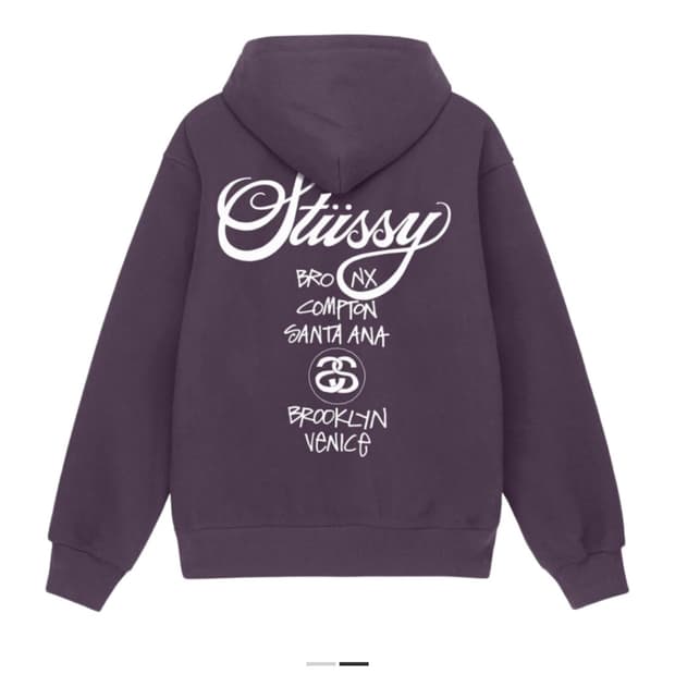 스투시 월드 투어 후드 퍼플색