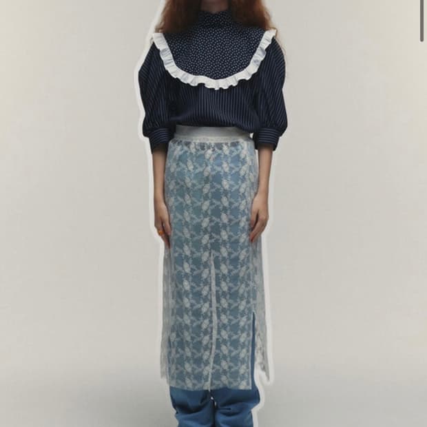 듀이듀이 레이스 밴딩 스커트