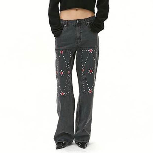 모어댄파라다이스 큐빅 데님 팬츠