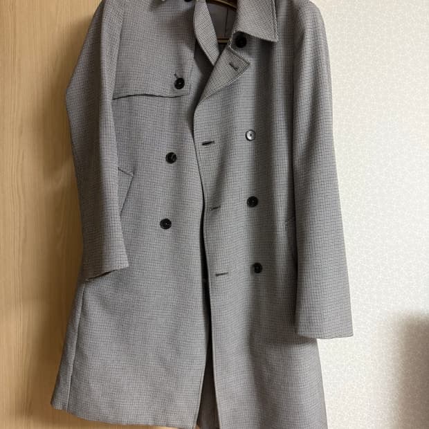 BASSO homme 하운드투스 체크 트렌치 코트 100
