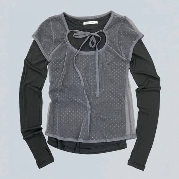 3-WAY 도트 레이어드 롱슬리브 (GRAY)_F24ZB071