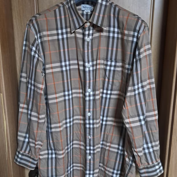 버버리 여성 체크셔츠 L