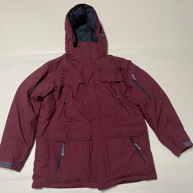 노스페이스 구스헤비다운 패딩 버건디