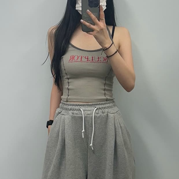 스컬프터 홀터넥 끈 나시