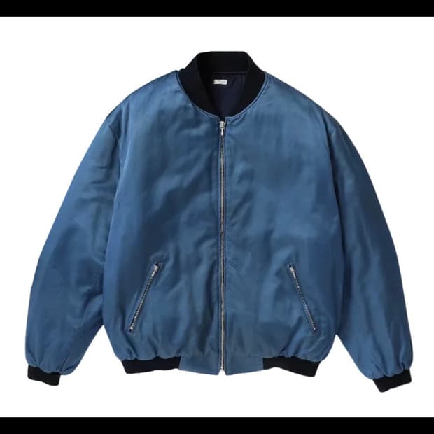 [3] A.presse 아프레쎄 빈티지 실크 비스코스 투어 자켓 네이비