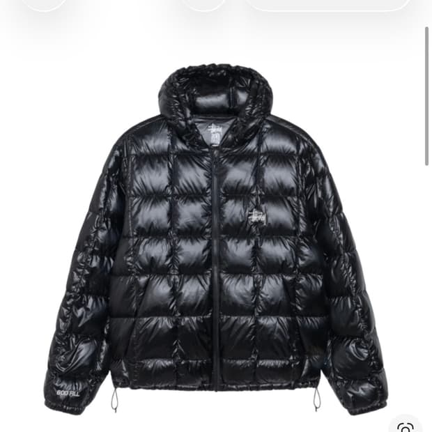 스투시 미드웨이트 후드 퍼퍼 경량패딩 블랙 s