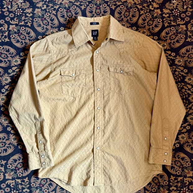 올드 갭 자카드 패턴 웨스턴셔츠