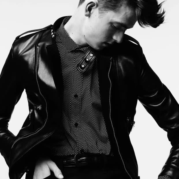 생로랑 SS13 카페 레이서 레더 자켓