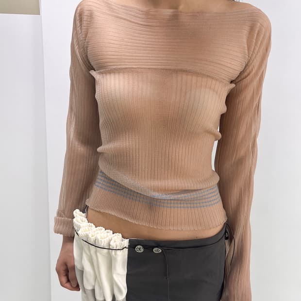 울리카상투스 SHEER TANK TOP 살몬 베이지