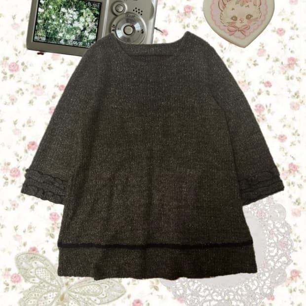 빈티지 브라운 울 니트 원피스