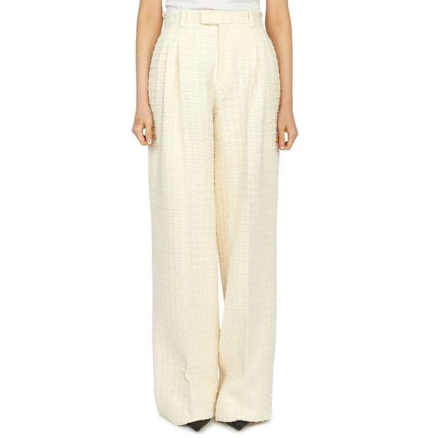 구찌 정품 아이보리 트위드 와이드 팬츠 36