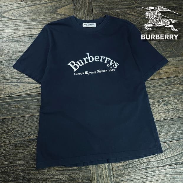 [BURBERRYS] 빈티지 버버리 로고 프린팅 루즈핏 반팔 P02058