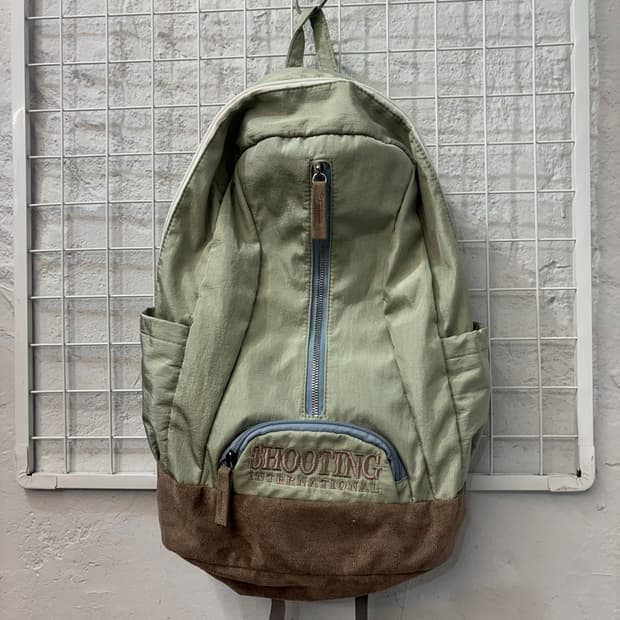 빈티지 VTG 라이트 그린 나일론 백팩 OS