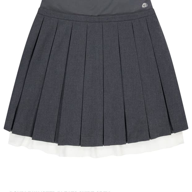 coyseio double waisted pleats skirt grey