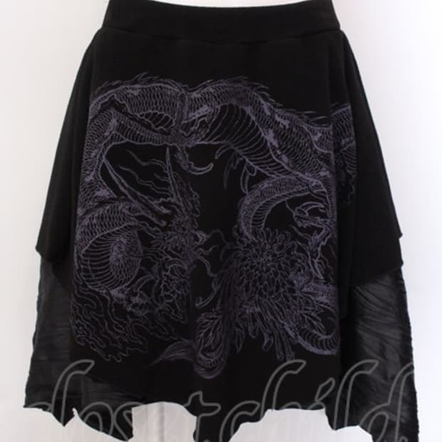 Qutie Flash 큐티 플래시 드래곤 자수 밴딩 오리엔탈 스커트