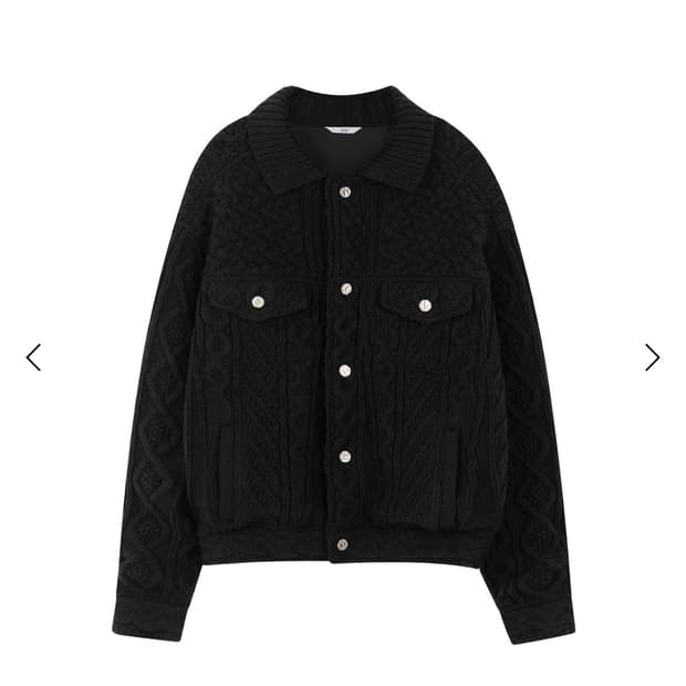 [M 구매] STU 니트 트러커 자켓 블랙 에스티유