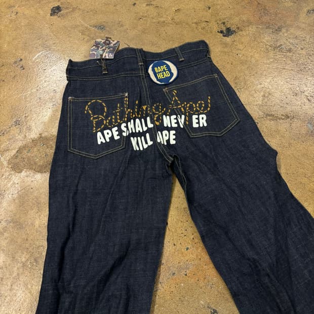 [정품/S] 베이프 레어 희귀 청바지 데님팬츠 