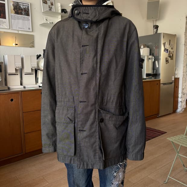 00s 스톤아일랜드 하이넥 버클 후드 자켓