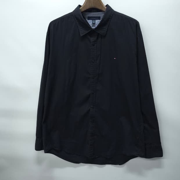 (빅사이즈) 타미힐피거 코튼 블랙 셔츠 (110~115)