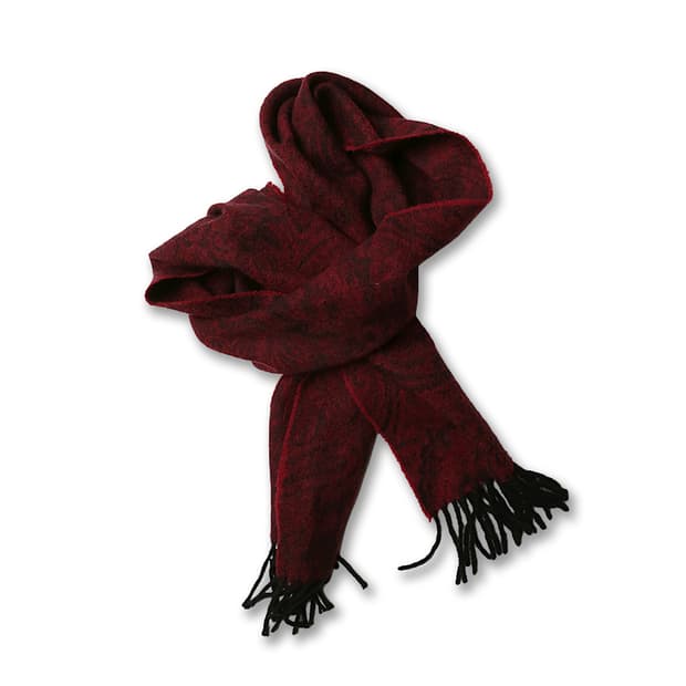 드레익스 [Drake's] 버건디 캐시미어 100% 페이즐리 머플러