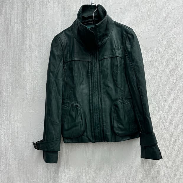 Robo 하이넥 램스킨 레더 자켓