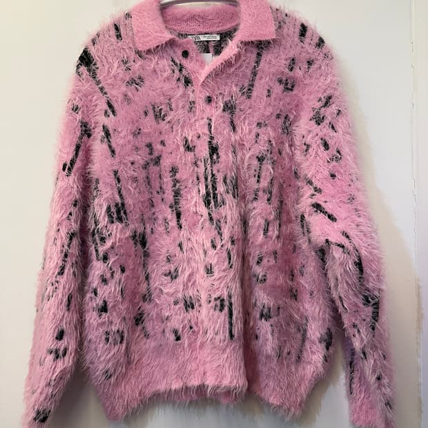 S) 자라 핑크 앙고라 스타일 니트