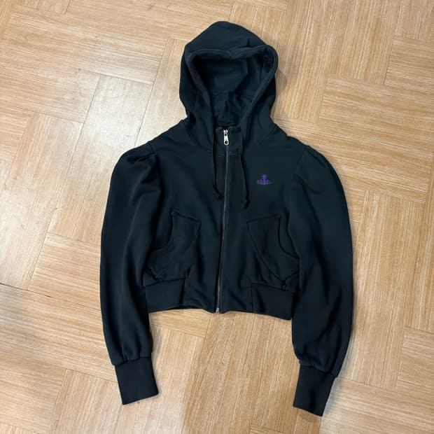 비비안웨스트우드 앵글로매니아 orb 크롭 후디 집업