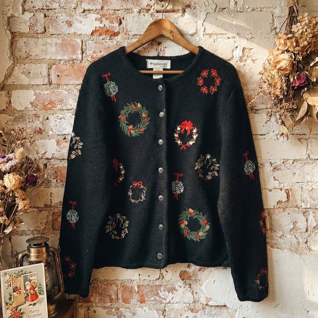 Appleseed's 크리스마스 리본 가디건