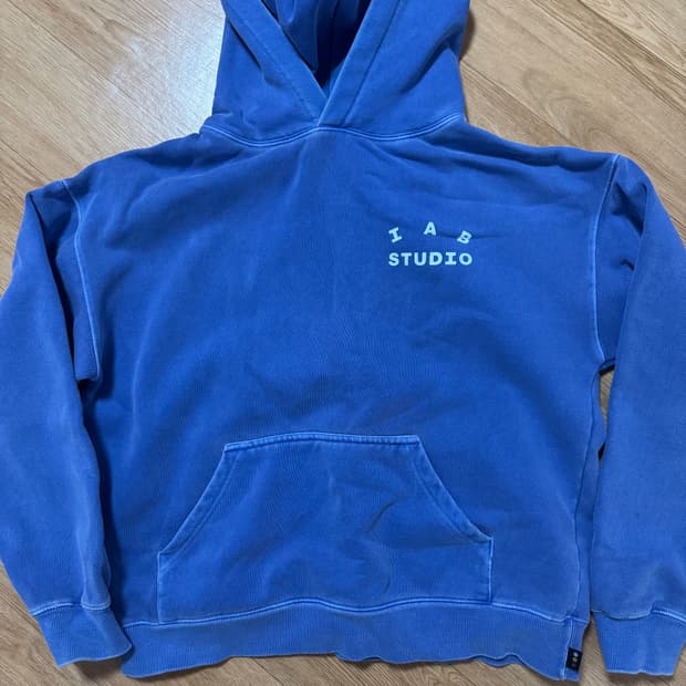 아이앱 스튜디오 피그먼트 후드티 블루 M