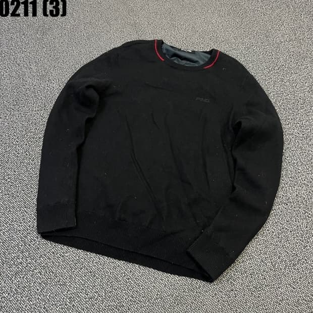 핑 플리스 니트 스웨터