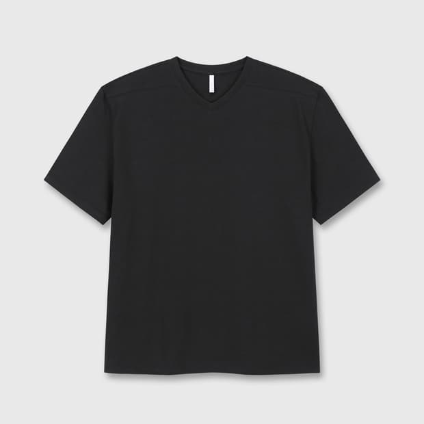 Mono v neck t-shirts(Black)