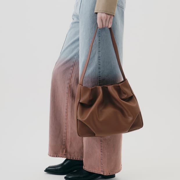 HOZE GABBY TAN 호재 호제 개더링 개비 호보백 숄더백 브라운