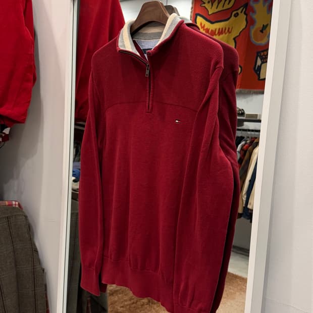 Tommy Hilfiger 타미힐피거 하프넥 쿼터 집업 니트