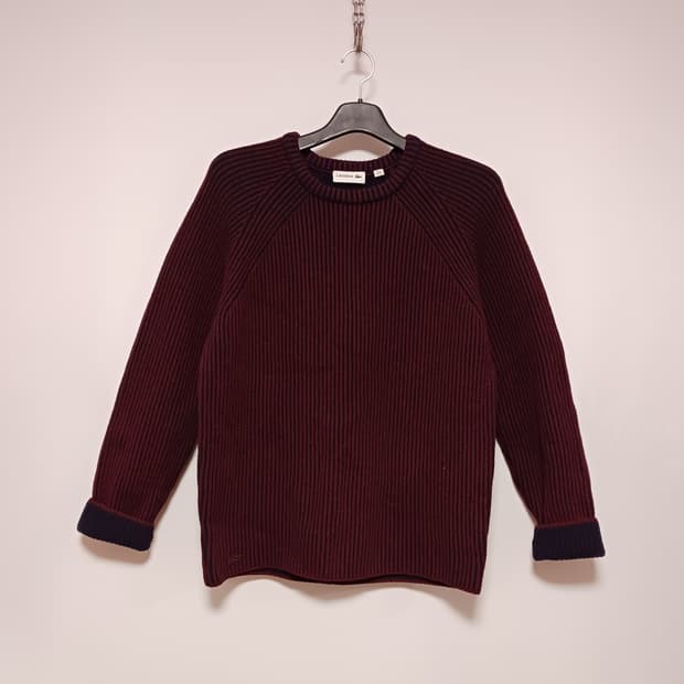 라코스테 모헤어 배색 니트