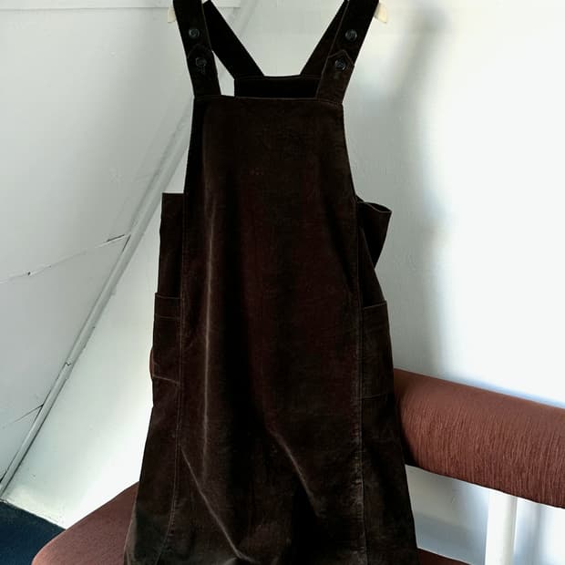 Brushed cotton dungaree dress