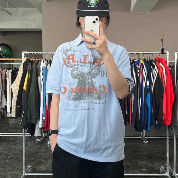 폴로 랄프로렌 프린팅 카라 반팔 티셔츠 