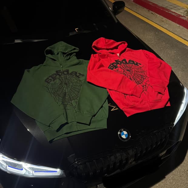 SP5der 스파이더 후드집업 OG Studded Zip Hoodie