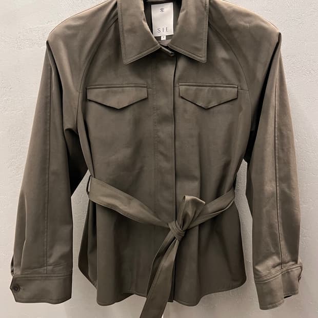 시에 SIE 벨티드 자켓 S 다크올리브