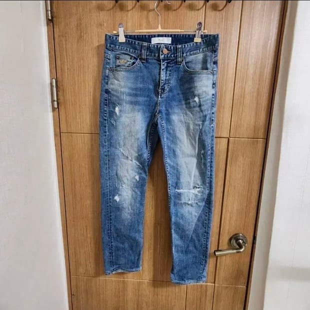(M)플랙 슬림 스트레이트 데님 팬츠 청바지