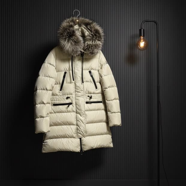 몽클레어 여성 롱패딩 아이보리