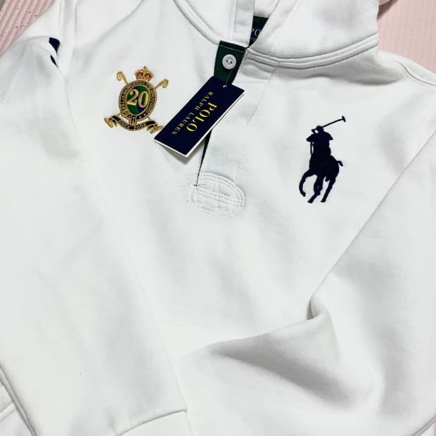 폴로 랄프로렌 보이즈 빅포니 20주년 크레스트 후드티 화이트