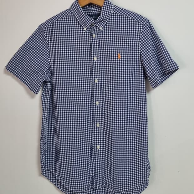 실측 S (55) 폴로랄프로렌 블루 반팔셔츠