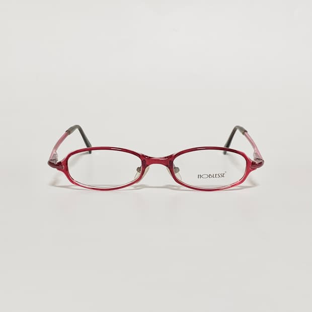 977 노블레스 데드스탁 빈티지 안경테 레트로 타원형 핑크 레드 투명