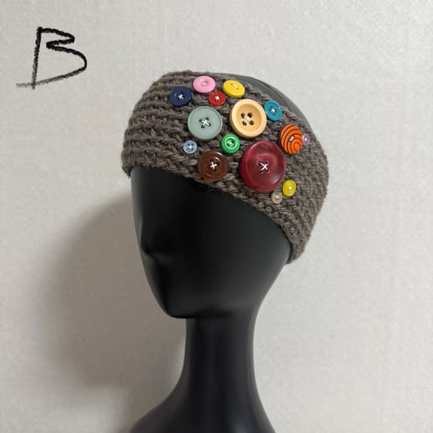 버튼 헤어밴드 B