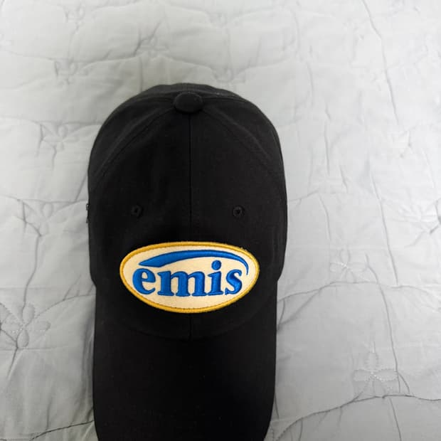 Emis 와펜 블랙 볼캡 실착1회 새상품급 판매
