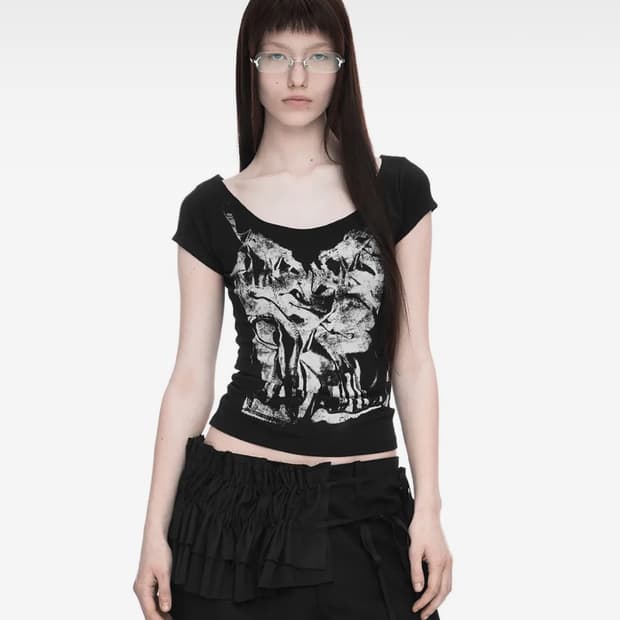 공홈품절)) 나체 SLIP X-RAY PRINTED T-SHIRT