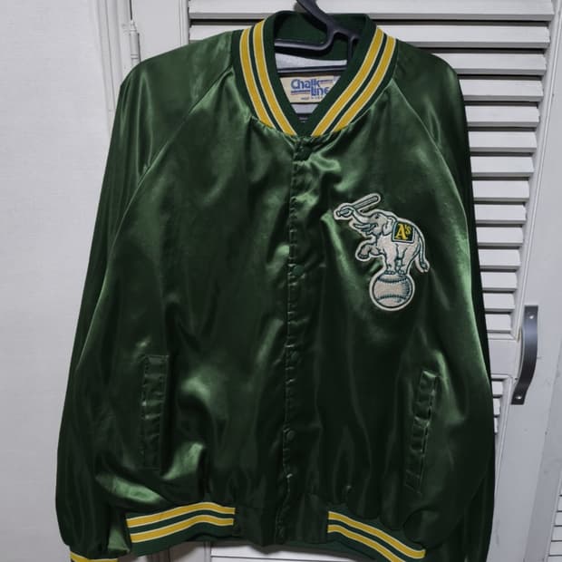 xl 90s 초크라인 스타디움 사틴 바시티자켓