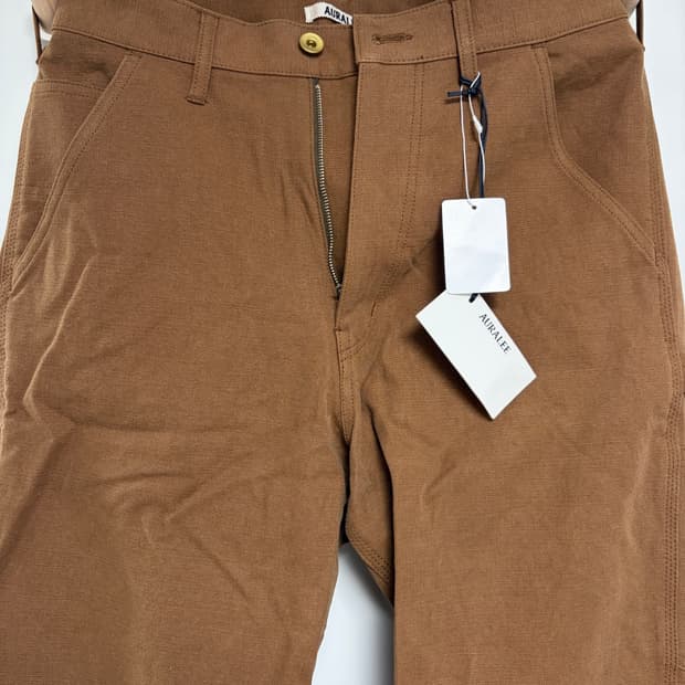 미시착 새상품] 오라리 23FW 워시드 헤비 캔버스 팬츠 브라운 Mens